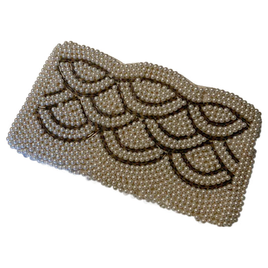 Glamorous Faux Pearl and Silver Bead Handbag circa 1960s