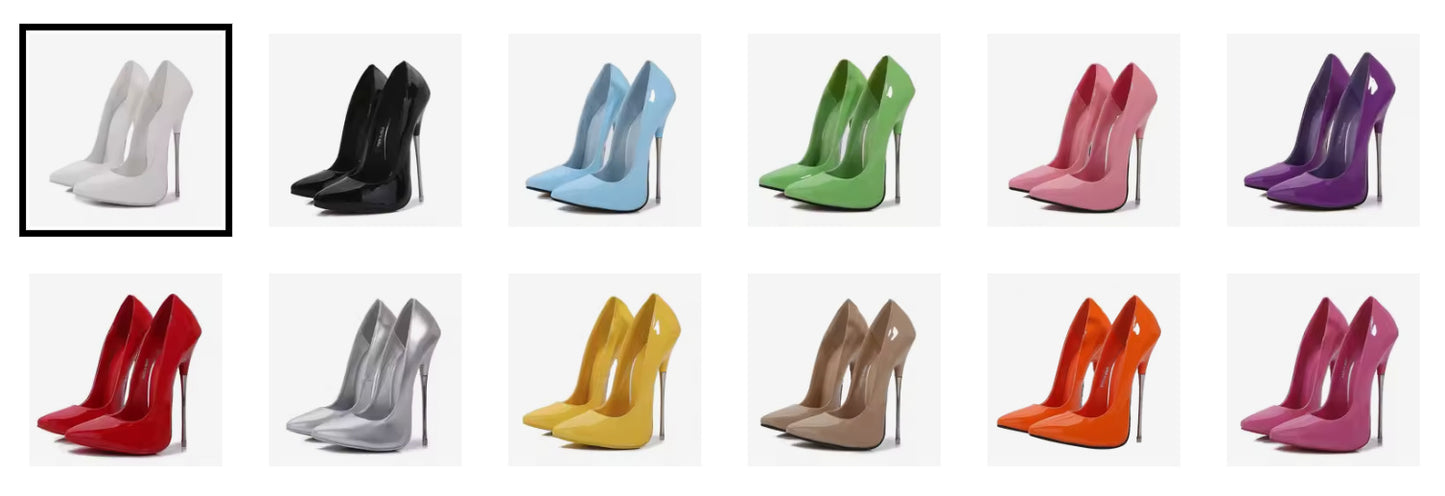 Della- the Metal Spike Heel Pin Up Shoes 12 Colors