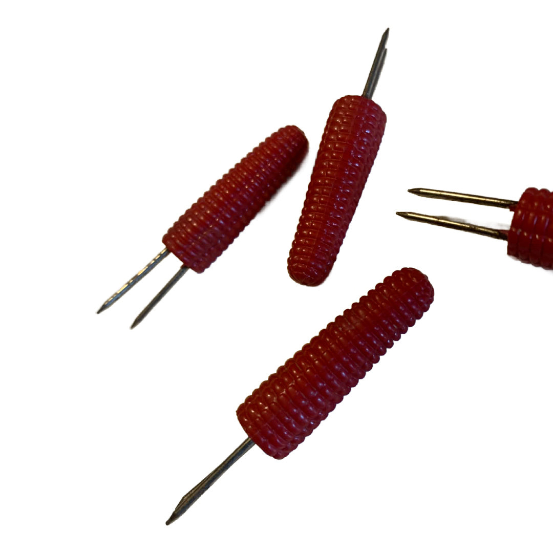 Red Corn Shaped Corn Holders 1960s