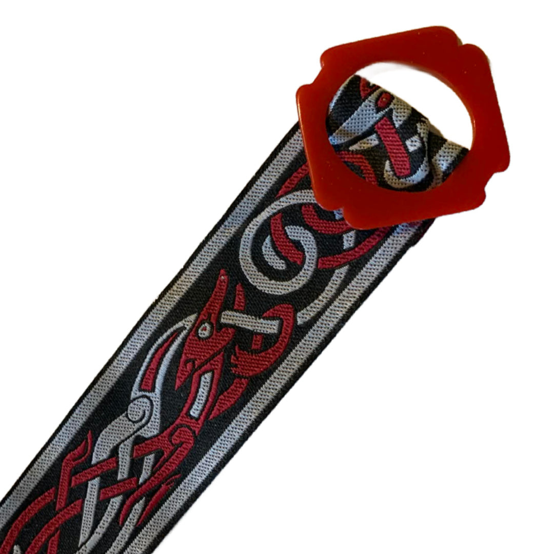 Blood Dragon Celtic Ribbon Belt with 1930s Red Buckle