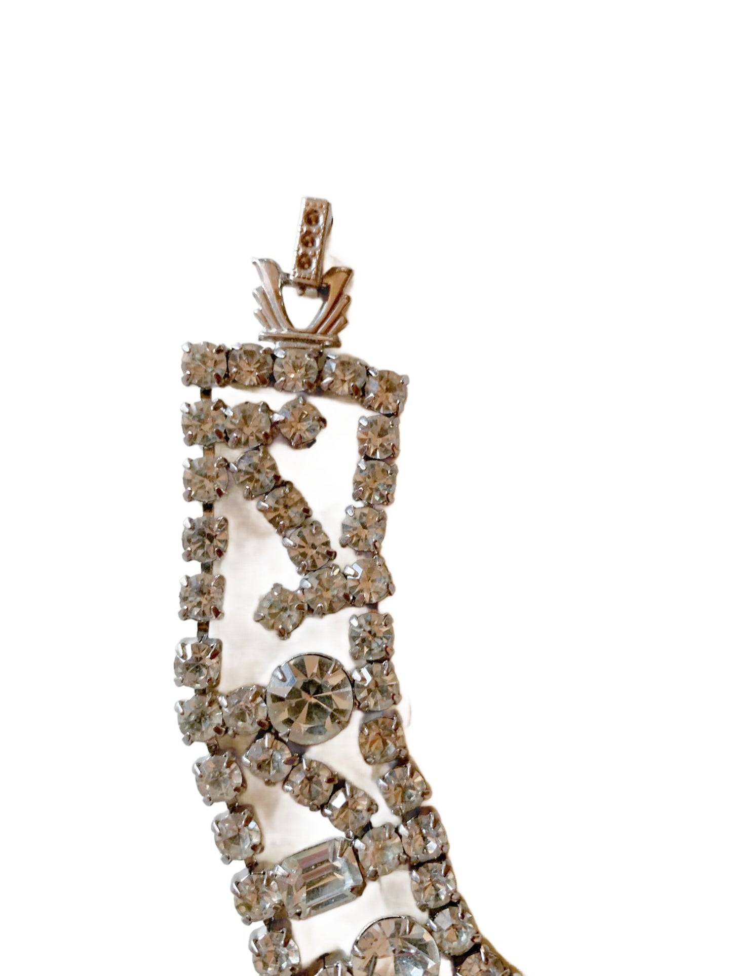 Scrumptious Clear Rhinestone Bracelet circa 1950s
