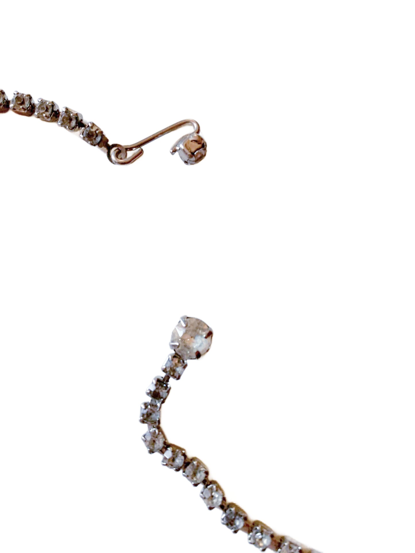 Tear Drop Front Rhinestone Necklace circa 1950s