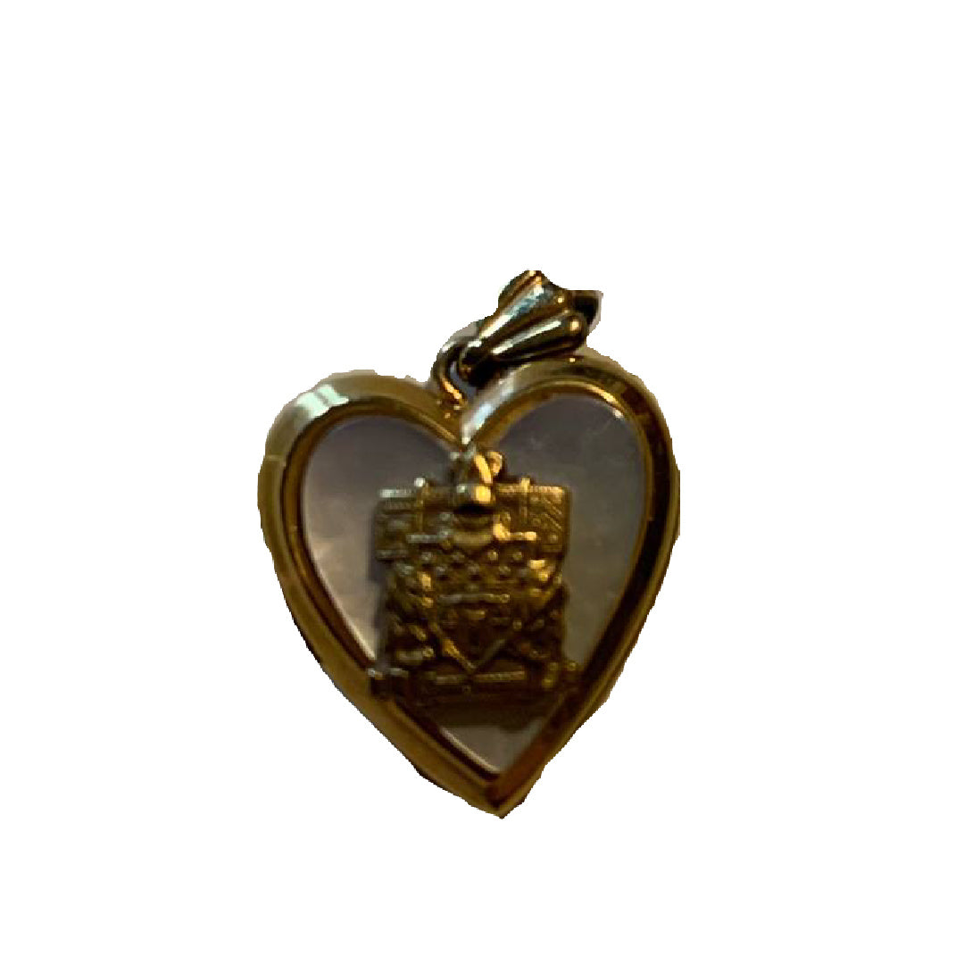 Masonic Tiny Heart Locket Pendant with Photo circa 1950s