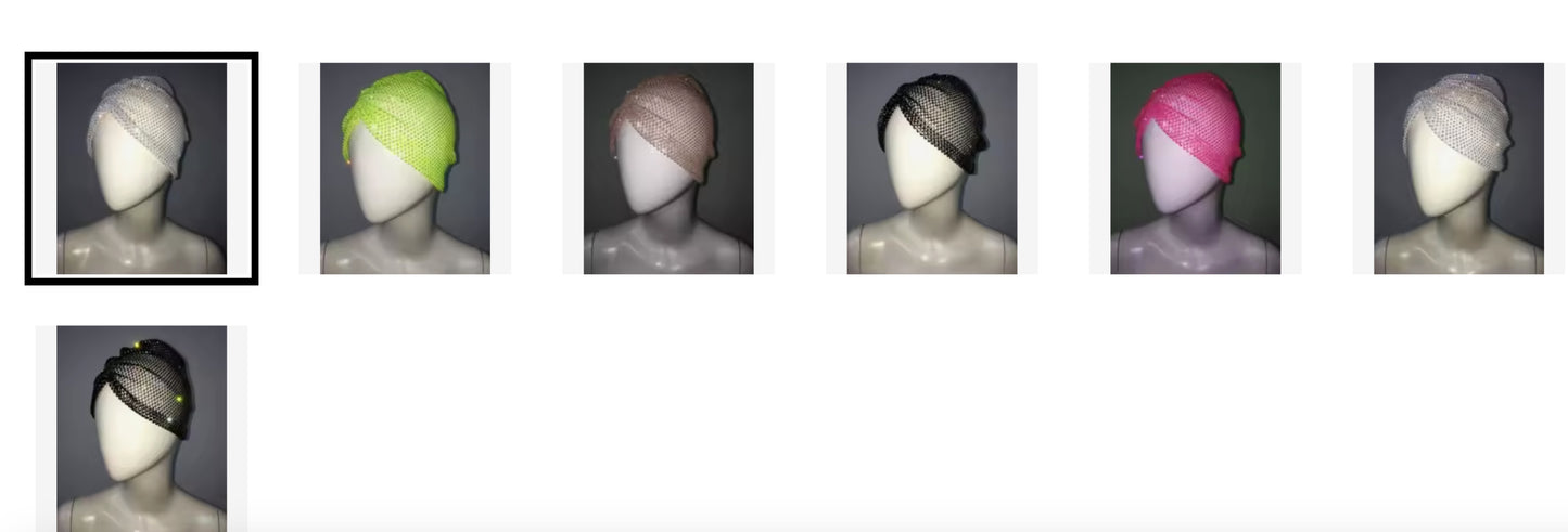 Gloria- the Mesh Rhinestone Turban Hat