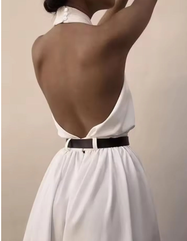 Fia- the White Palazzo Pant Halter Top Jumpsuit