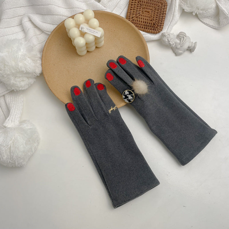 Schiap Style Painted Fingernails Embroidered Gloves (Some with Rings!)