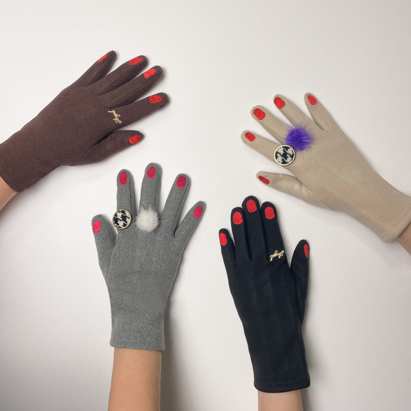 Schiap Style Painted Fingernails Embroidered Gloves (Some with Rings!)