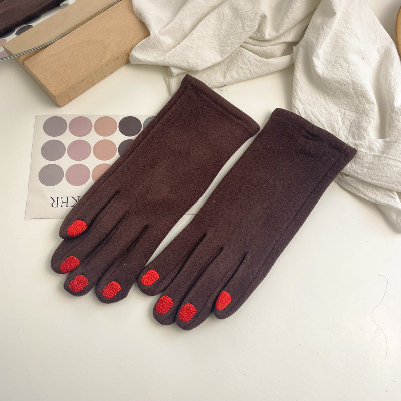 Schiap Style Painted Fingernails Embroidered Gloves (Some with Rings!)