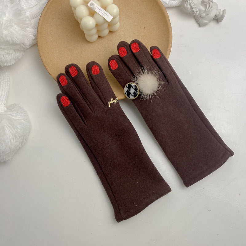Schiap Style Painted Fingernails Embroidered Gloves (Some with Rings!)