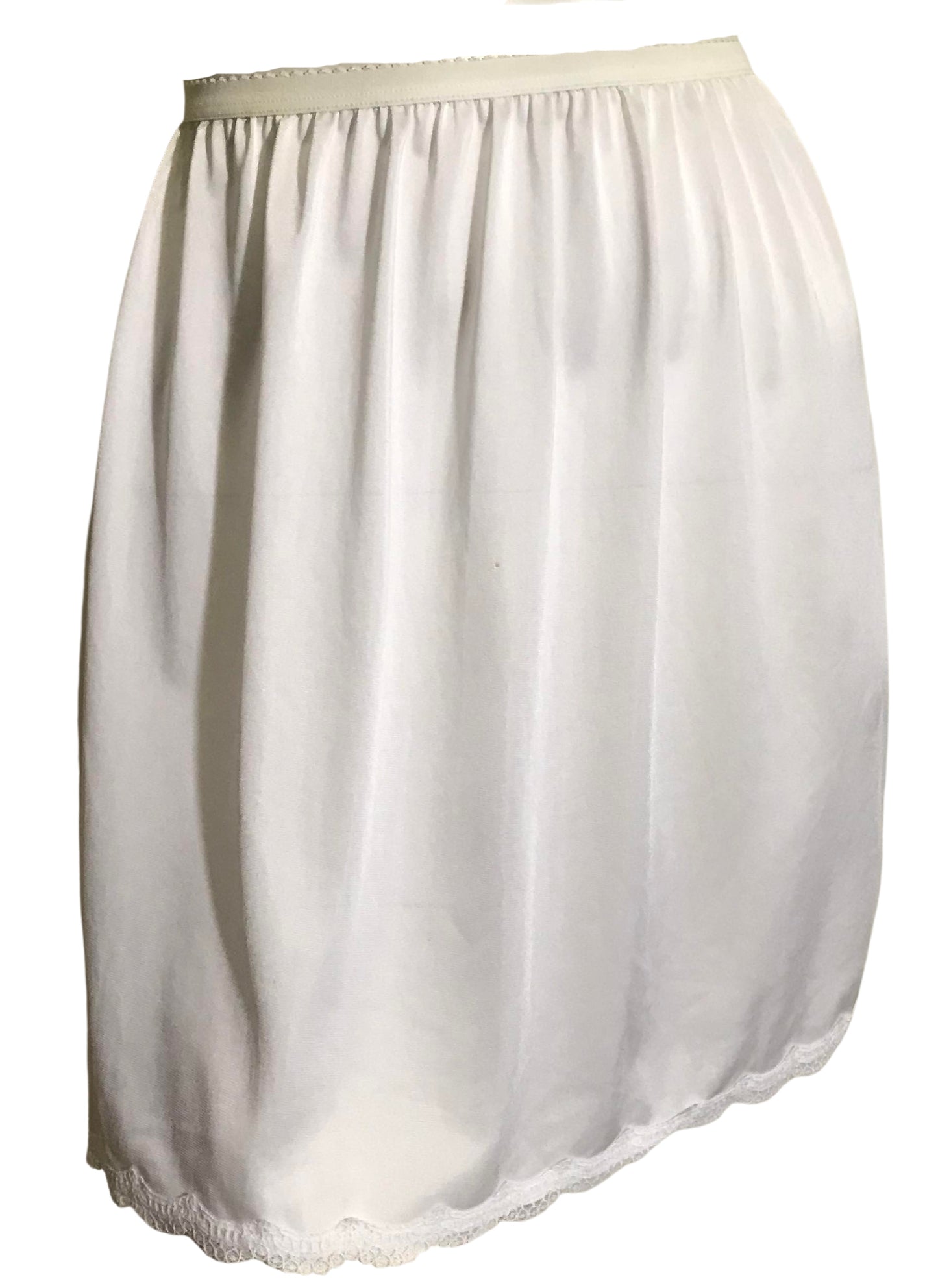 Soft White Nylon Mini Length Half Slip circa 1960s