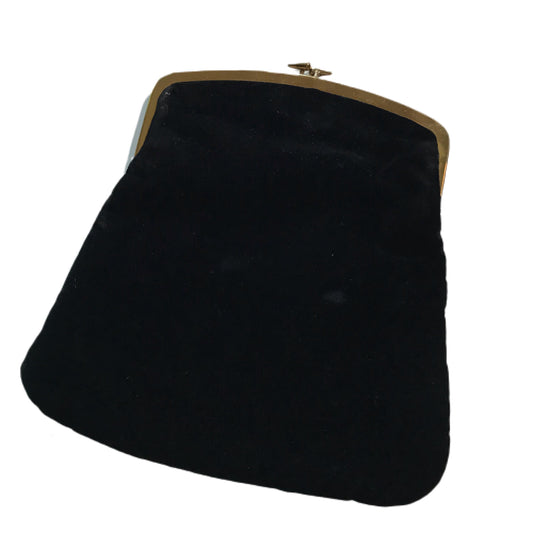Black Velvet Gold Tone Framed Evening Handbag circa 1960s