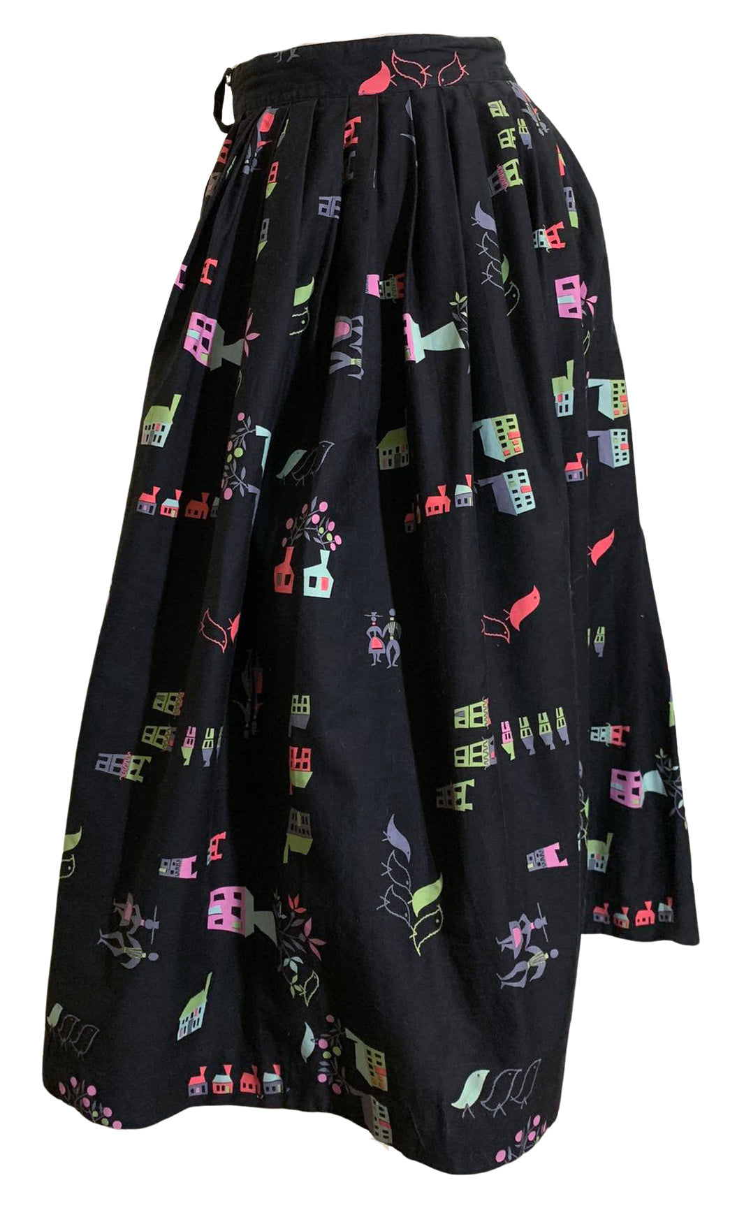 American Artists Midcentury Modern Atomic Print Full Skirt circa