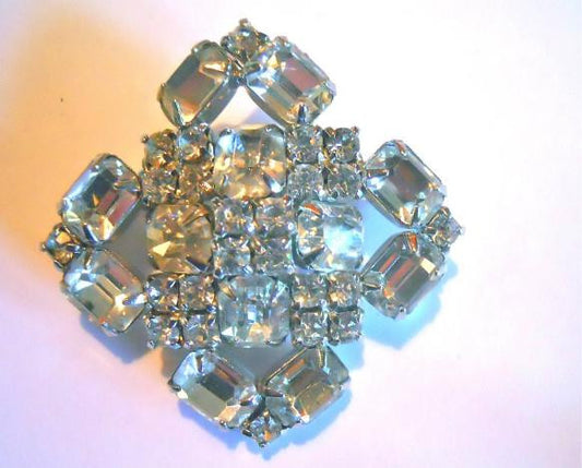 Big Bright Rhinestone Statement 1950s Brooch