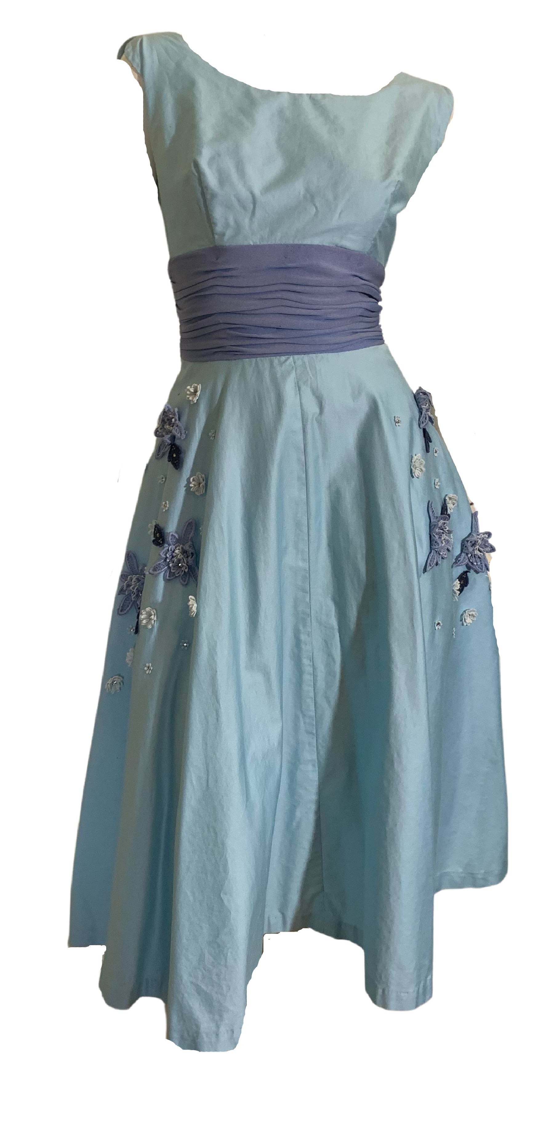 RESERVED Baby Blue Cotton Sleeveless Dress Lace and Rhinestone Accents Dorothea's Closet Vintage RESERVED Baby Blue Cotton Sleeveless Dress Lace and Rhinestone Accents Dorothea's Closet Vintage