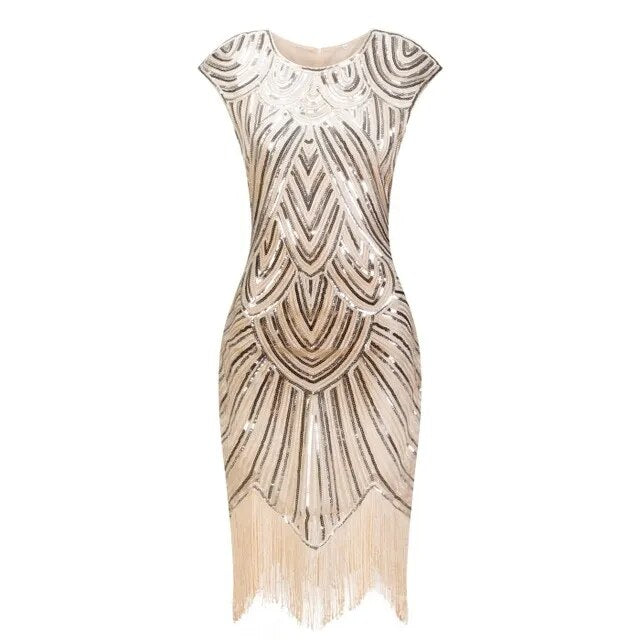 Bessie- the Fringed Flapper Style Sequined Dress 9 Colors