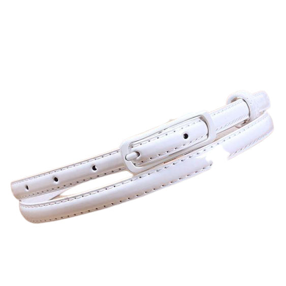 Modern Does Vintage Snow White Skinny Leather Belt