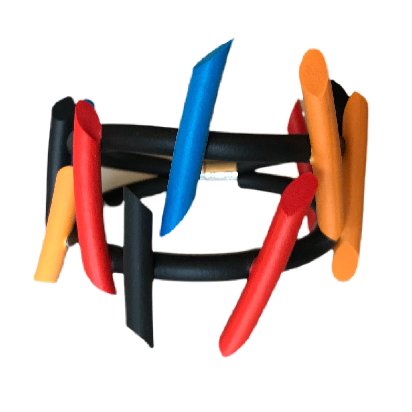 Op-Art Collection Foam Multicolored Shapes Bracelet