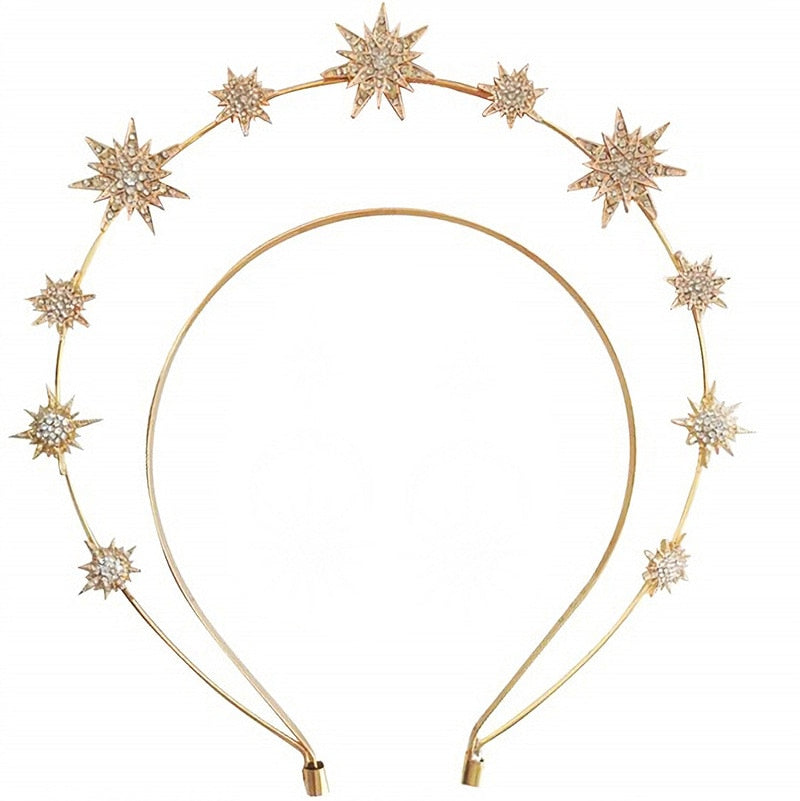 Andromeda- the Starry Celestial Halo Crown and Earrings