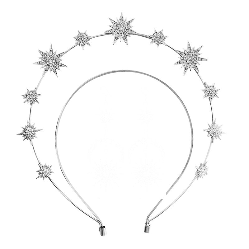 Andromeda- the Starry Celestial Halo Crown and Earrings