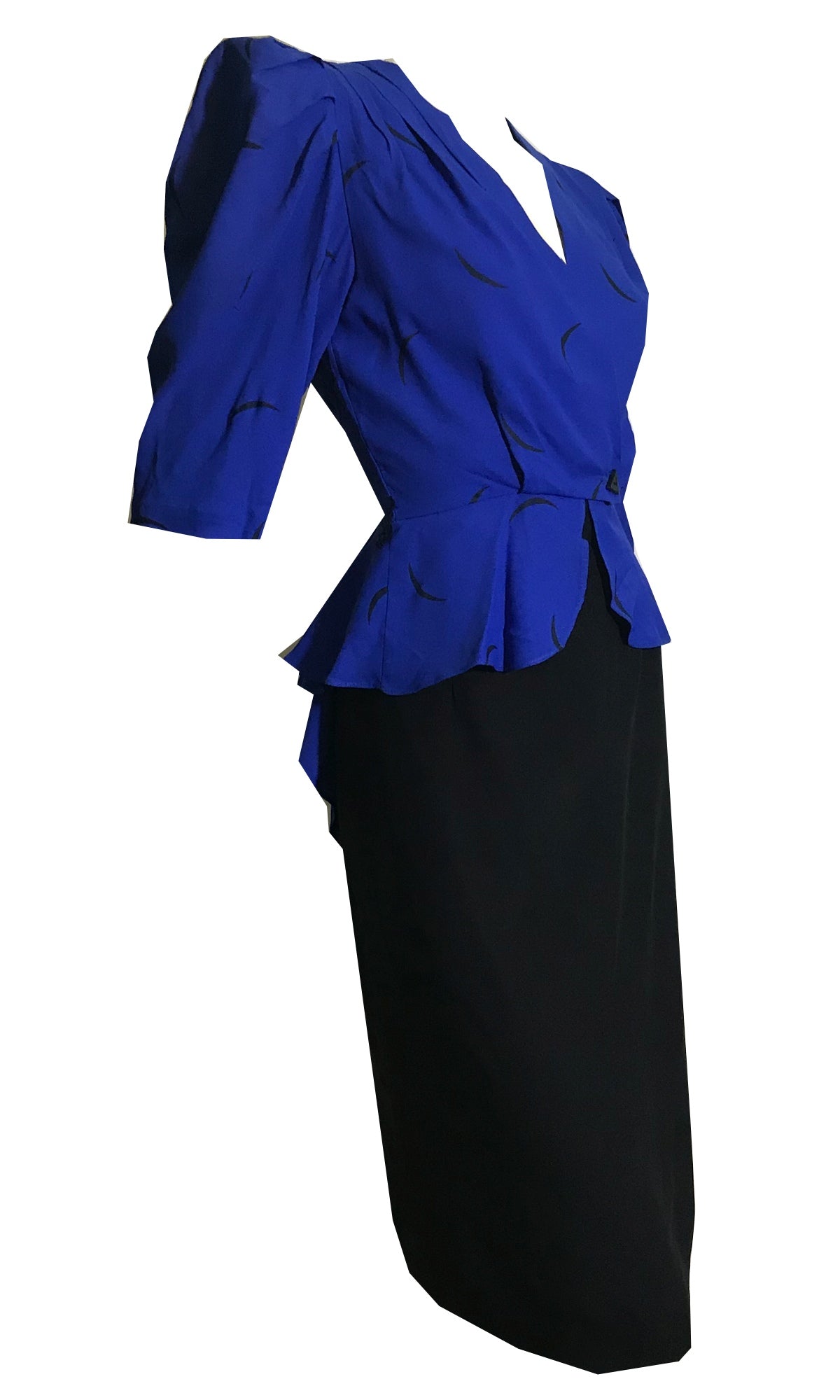 black and blue peplum dress Dancing Queen 1656
