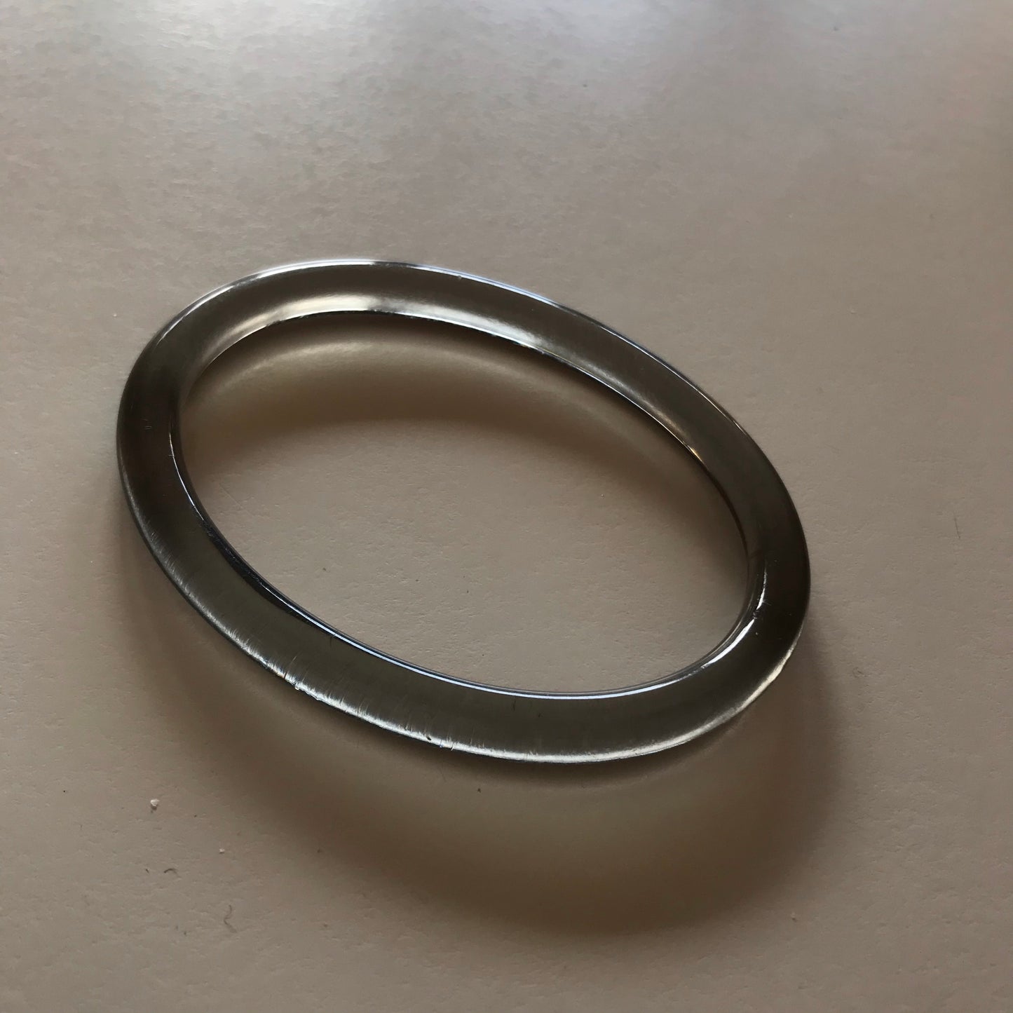 Oval Smoky Lucite Tube Bangle Bracelet circa 1960s