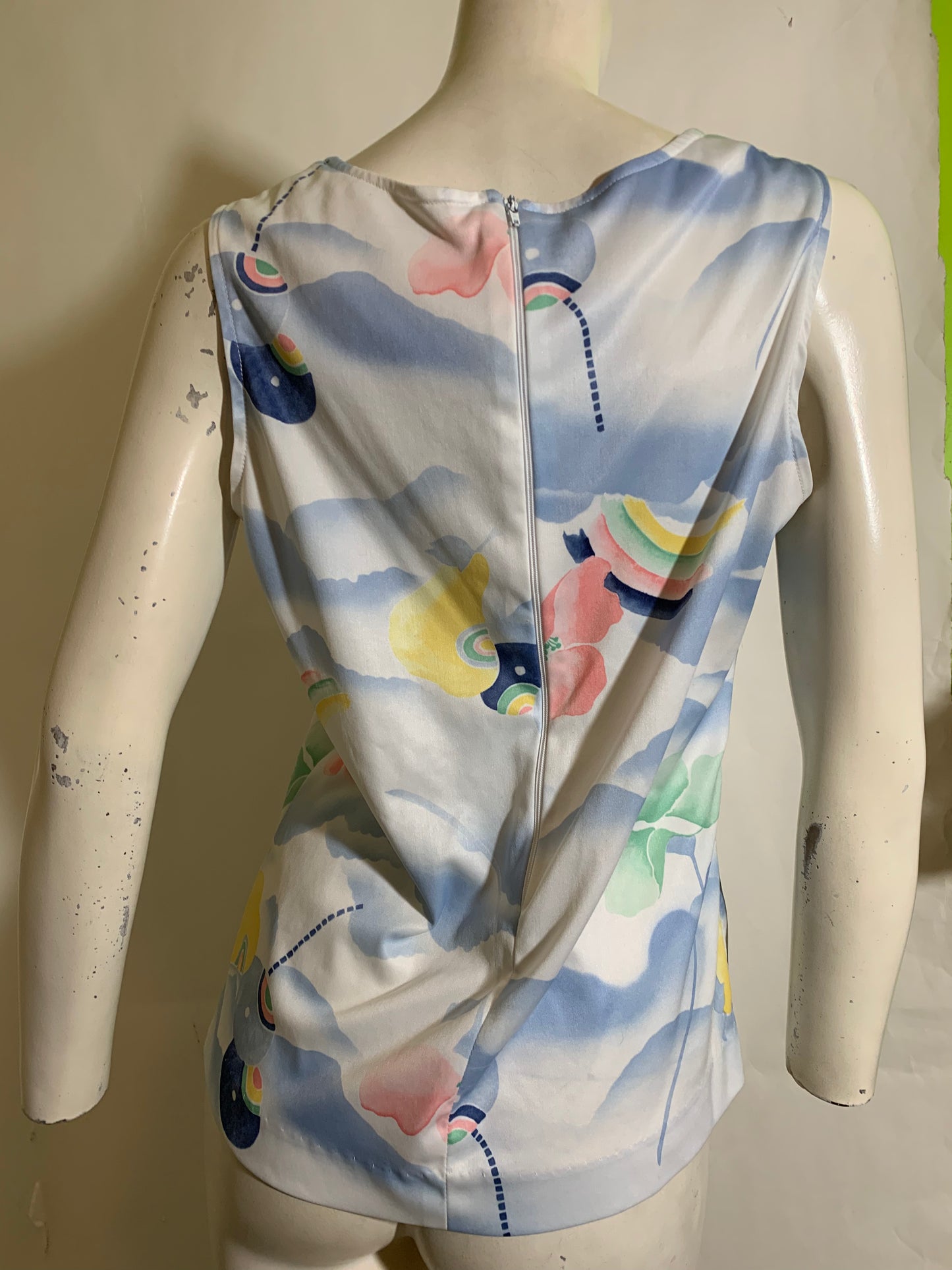 Rainbows and Fruit Novelty Print Tank Top circa 1970s