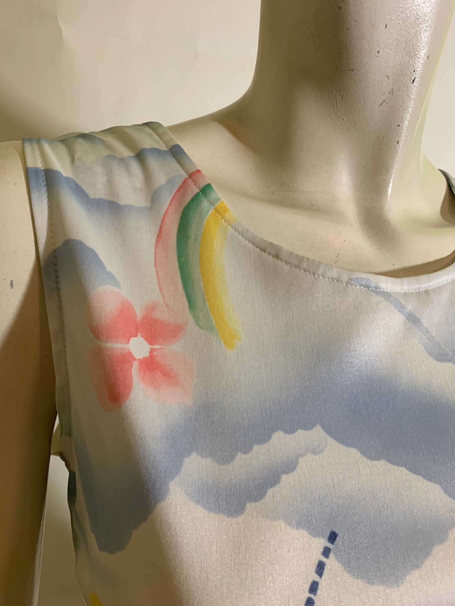 Rainbows and Fruit Novelty Print Tank Top circa 1970s