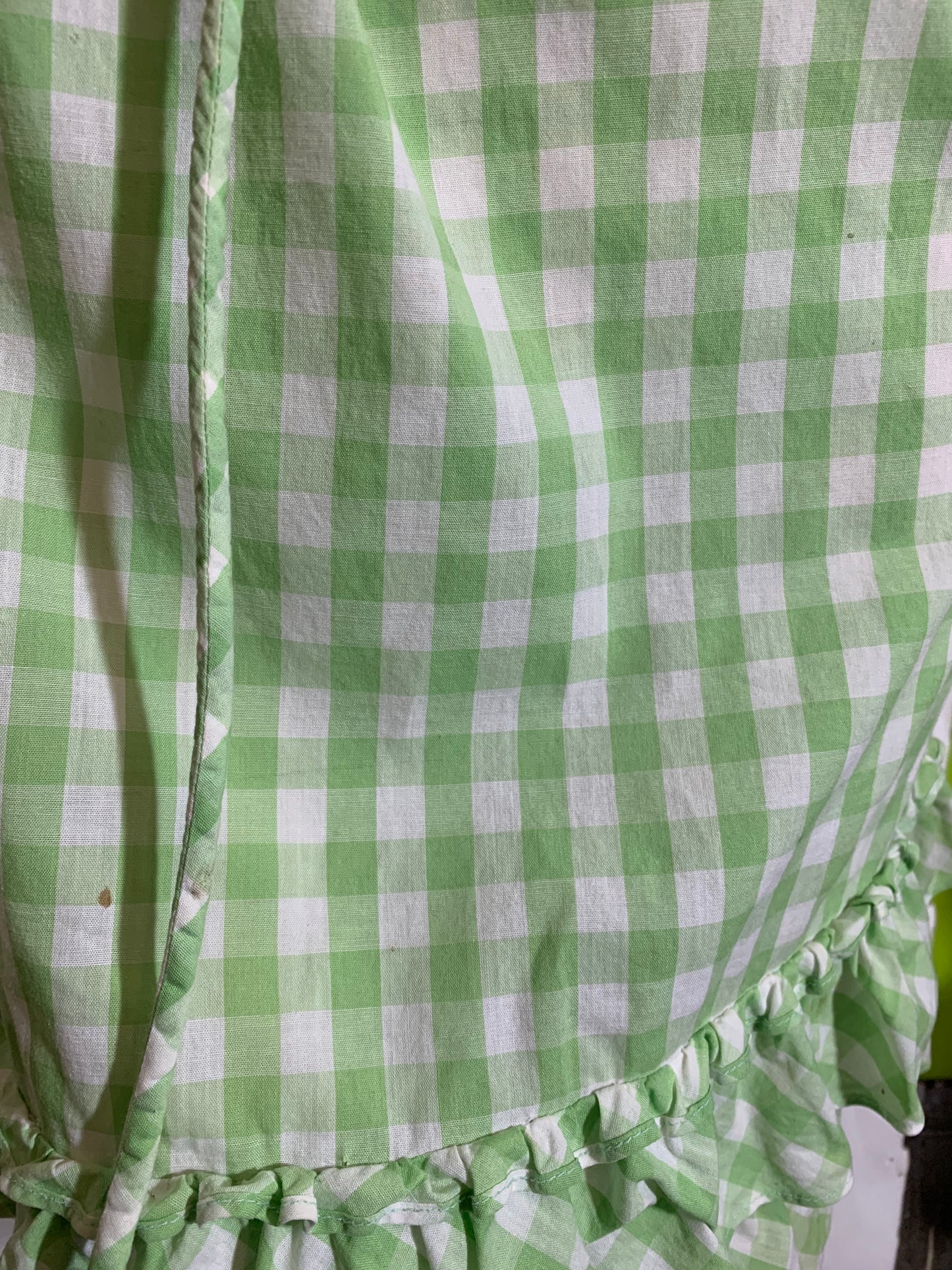 Lime Green Gingham Cotton Shift Dress circa 1960s