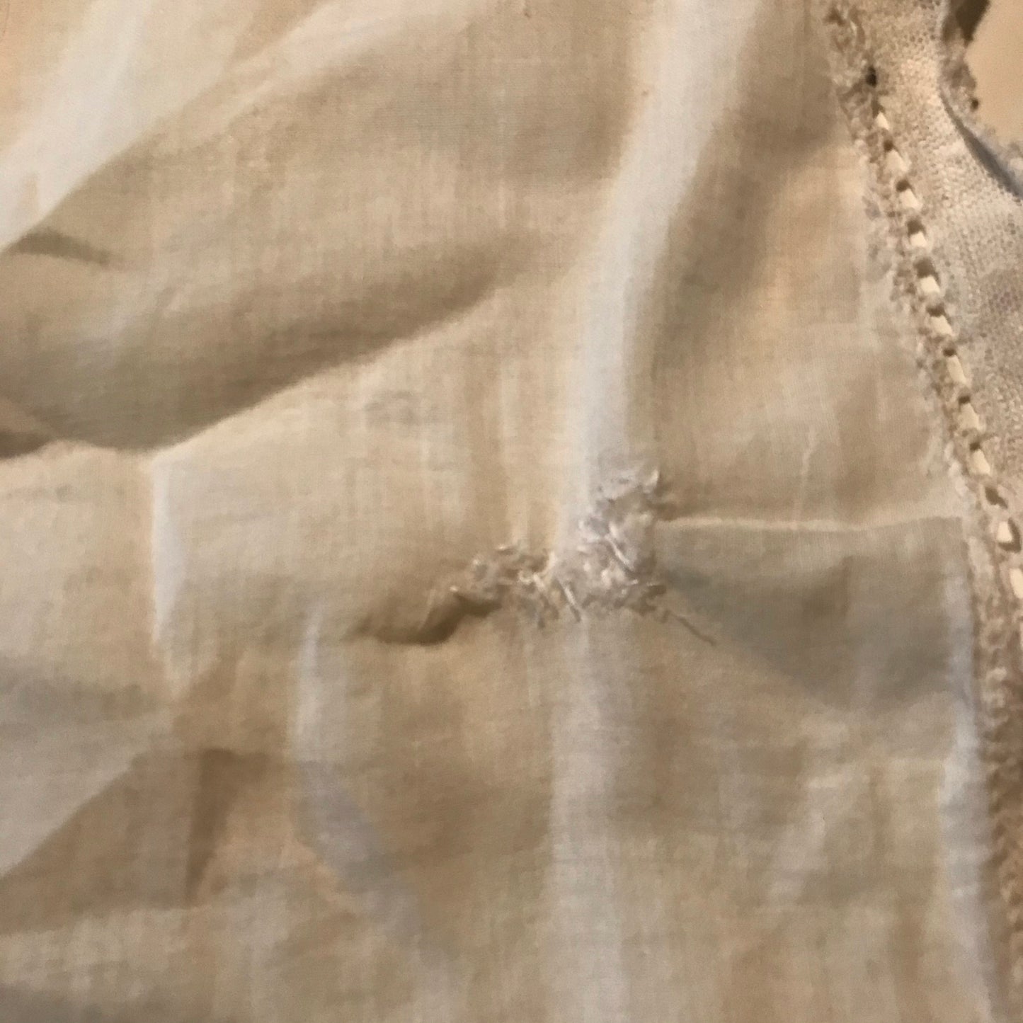 Two Lawn Cotton Embroidered Mini Aprons with Lace circa 1910