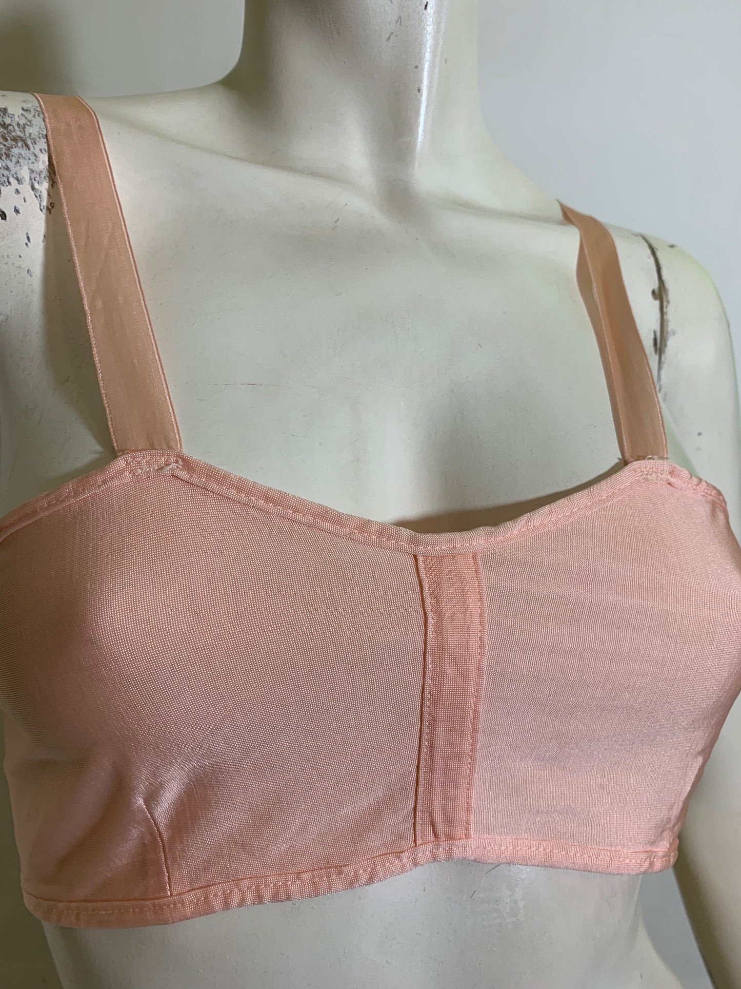 Peach Silk Jersey Bandeau Style Bra circa 1920s