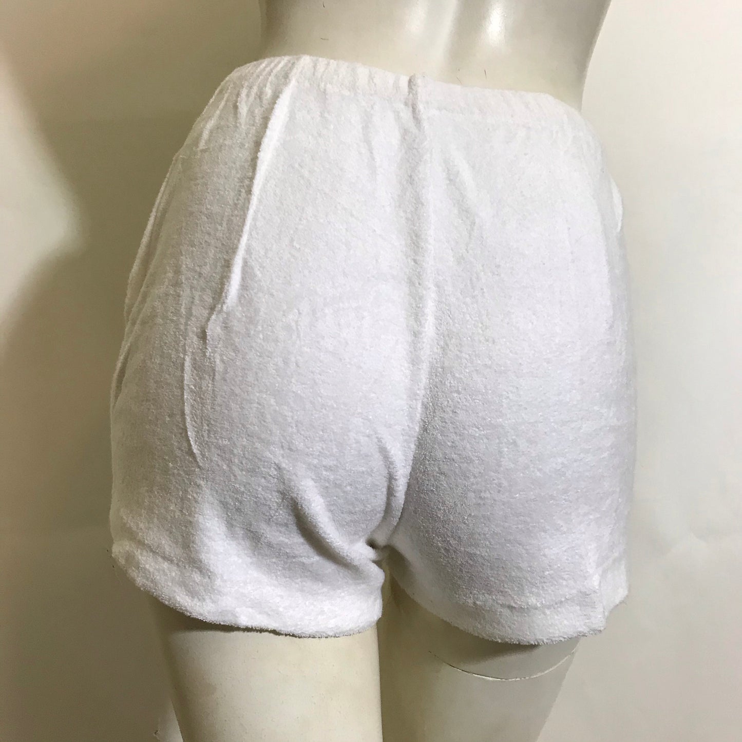 White Cotton Terry Cloth Short Shorts circa 1970s