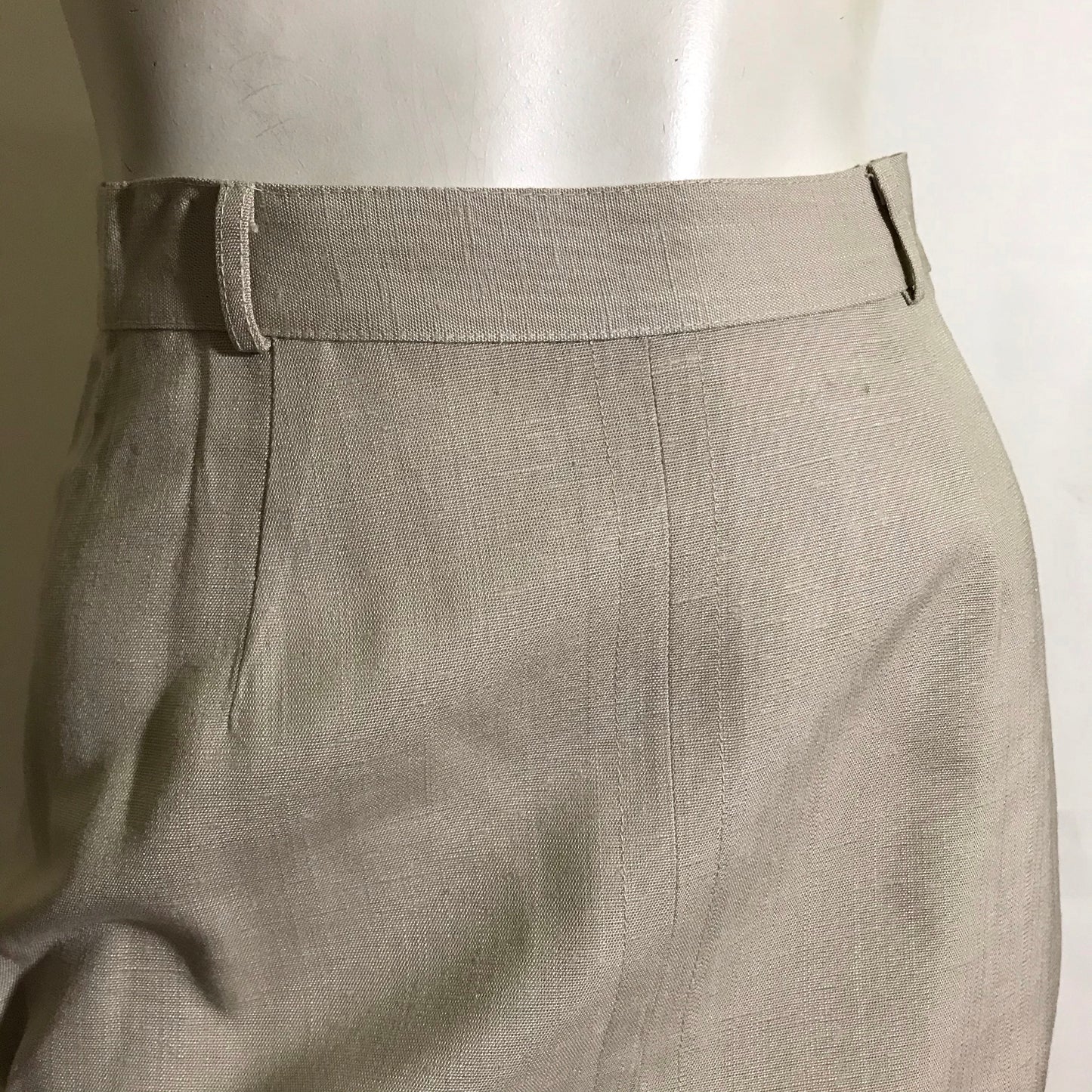 Cream Rayon Pencil Skirt circa 1960s