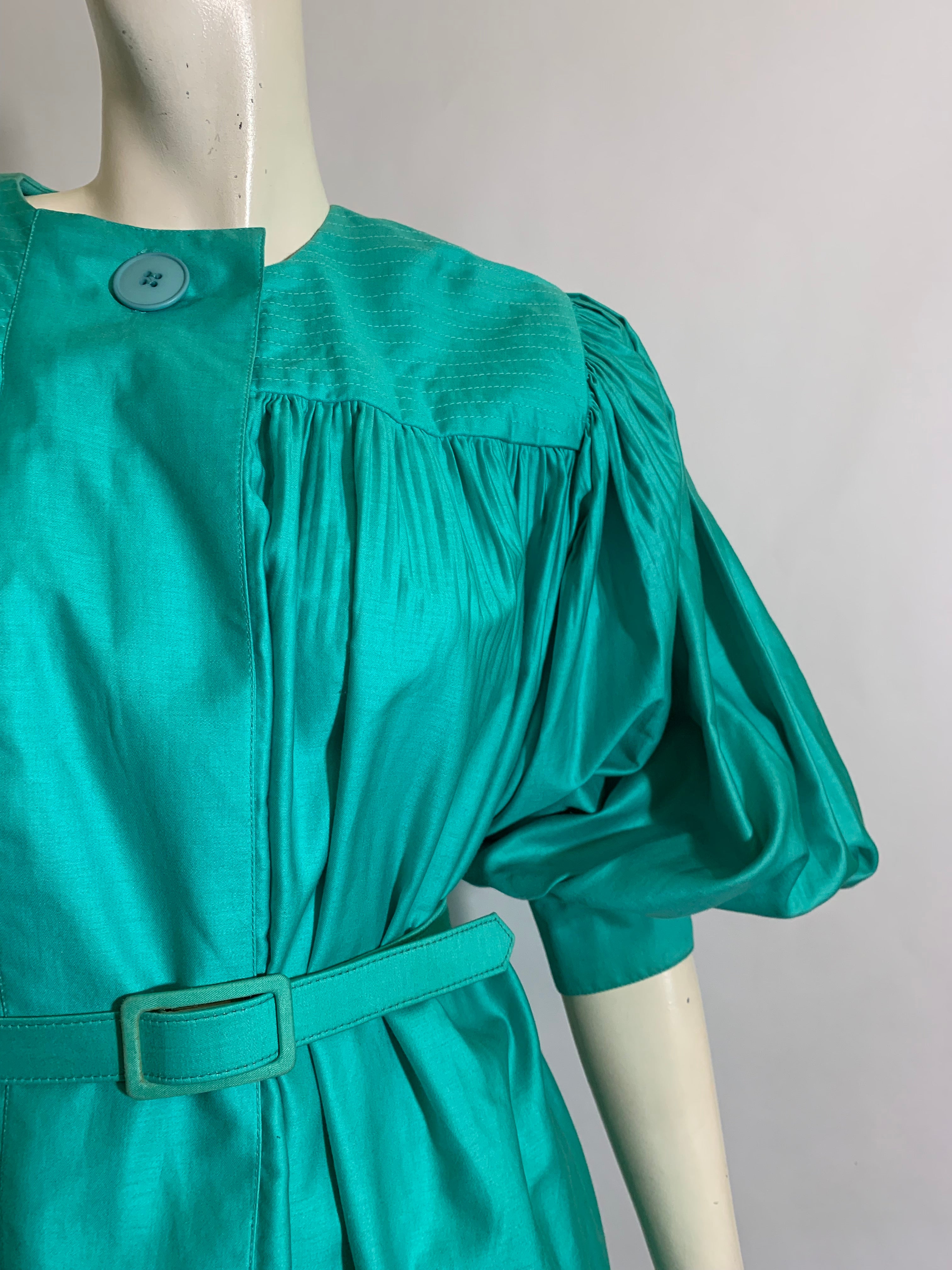 Vintage 80s Teal Belted outlet Dress