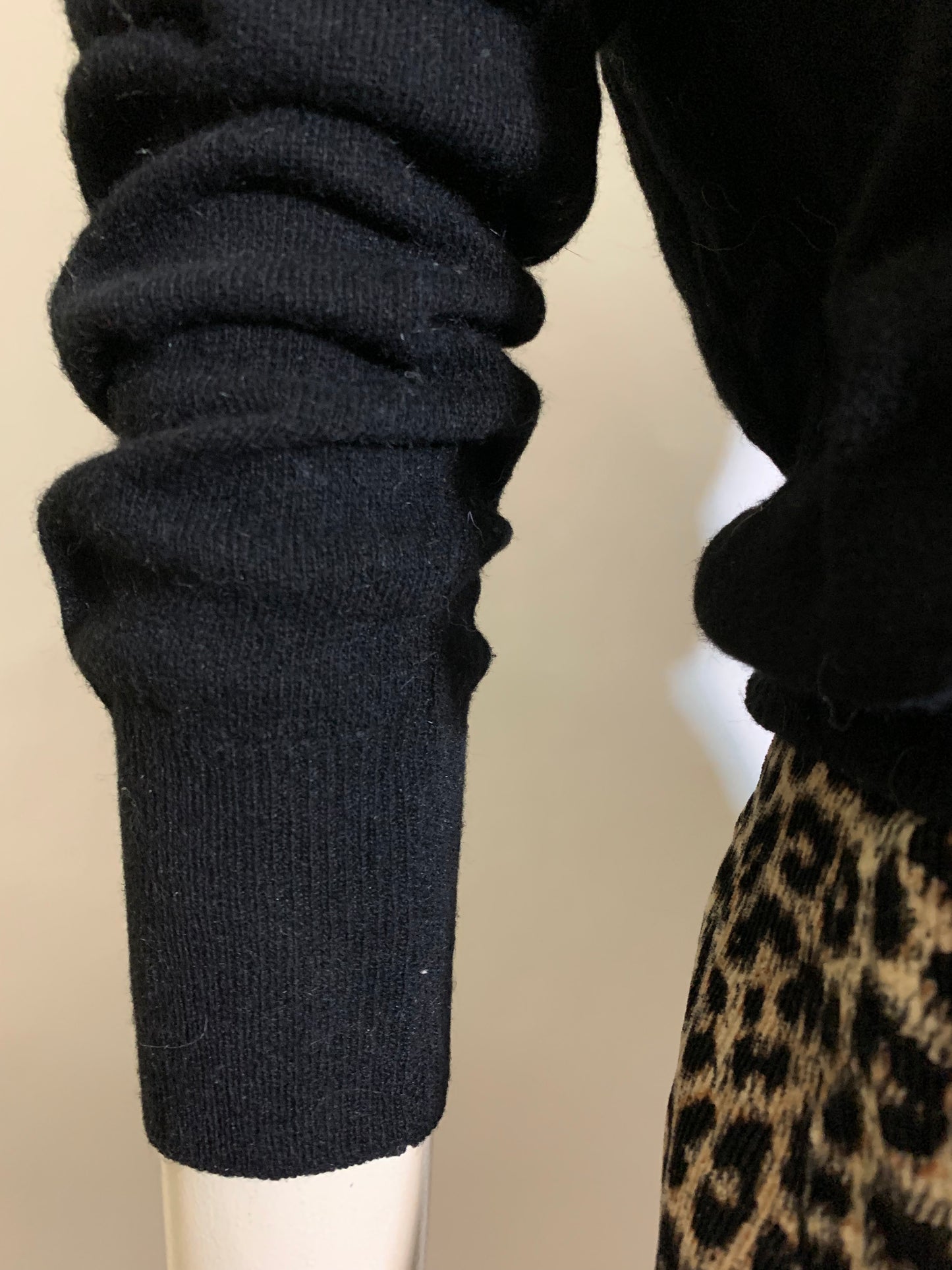 Classic Black Laura Petrie Style Orlon Sweater circa 1960s