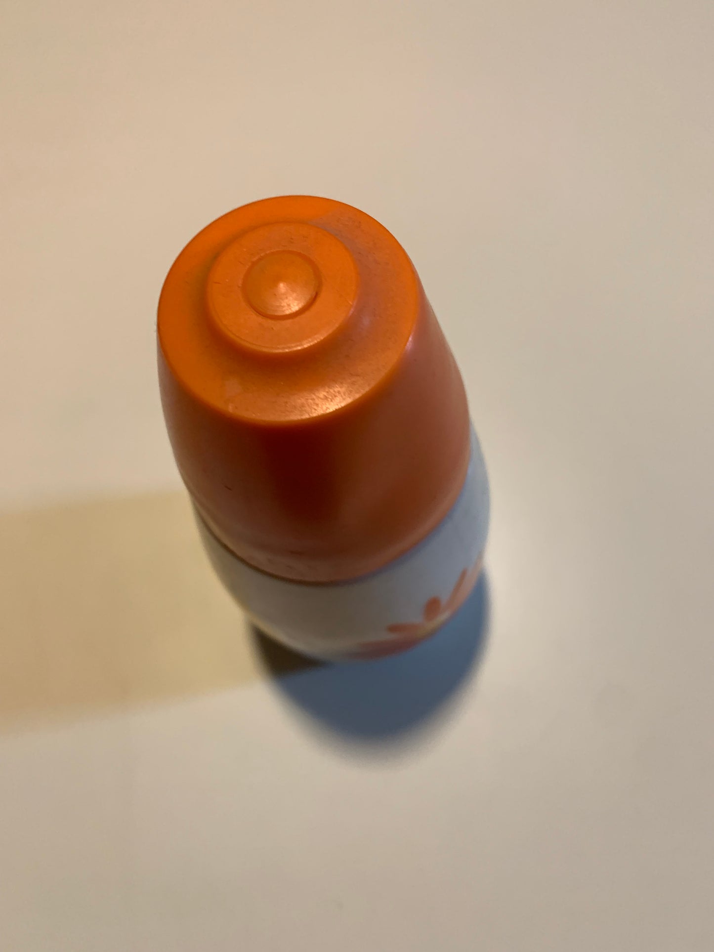 Bright Orange and Yellow Daisy Enameled Milk Glass Sugar Shaker 1970s