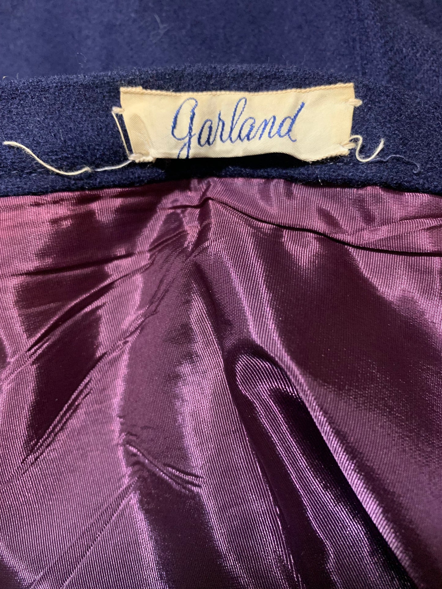 Midnight Blue Wool Pencil Skirt circa 1960s