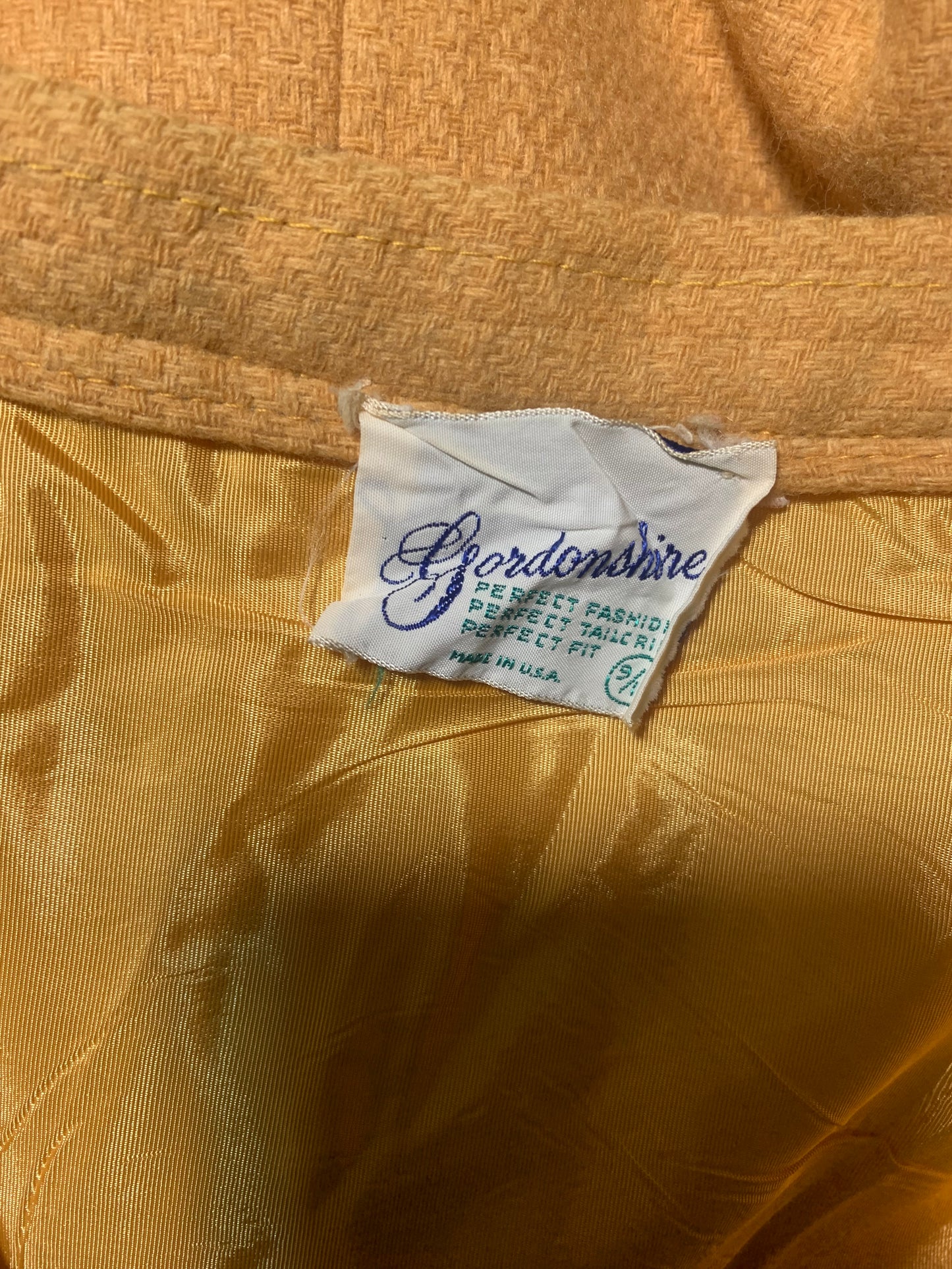 Sunflower Yellow Wool Pencil Skirt circa 1960s