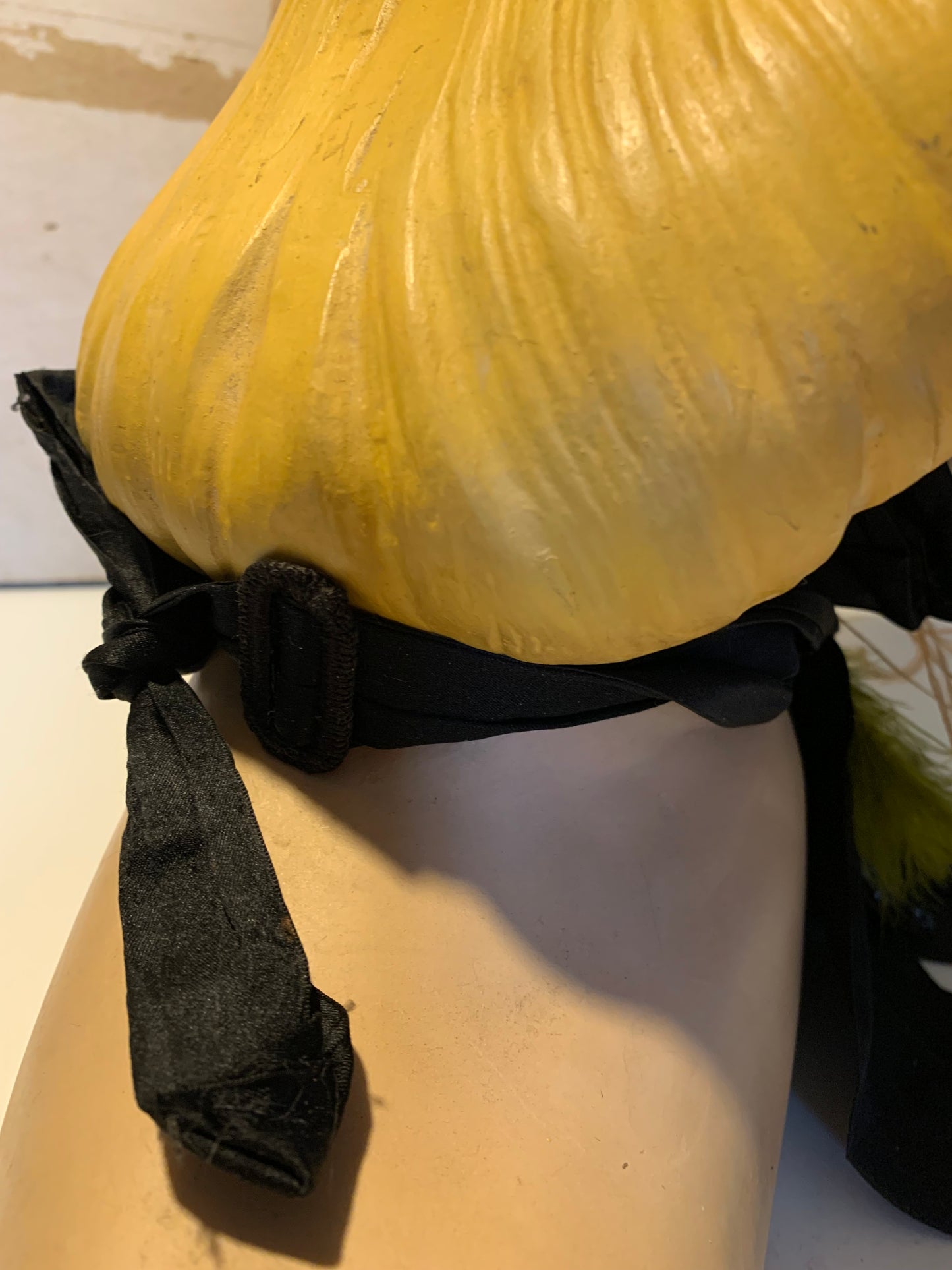 La Fée Verte Victorian Silk Neckpiece with Jet Beading Rhinestones and Feathers