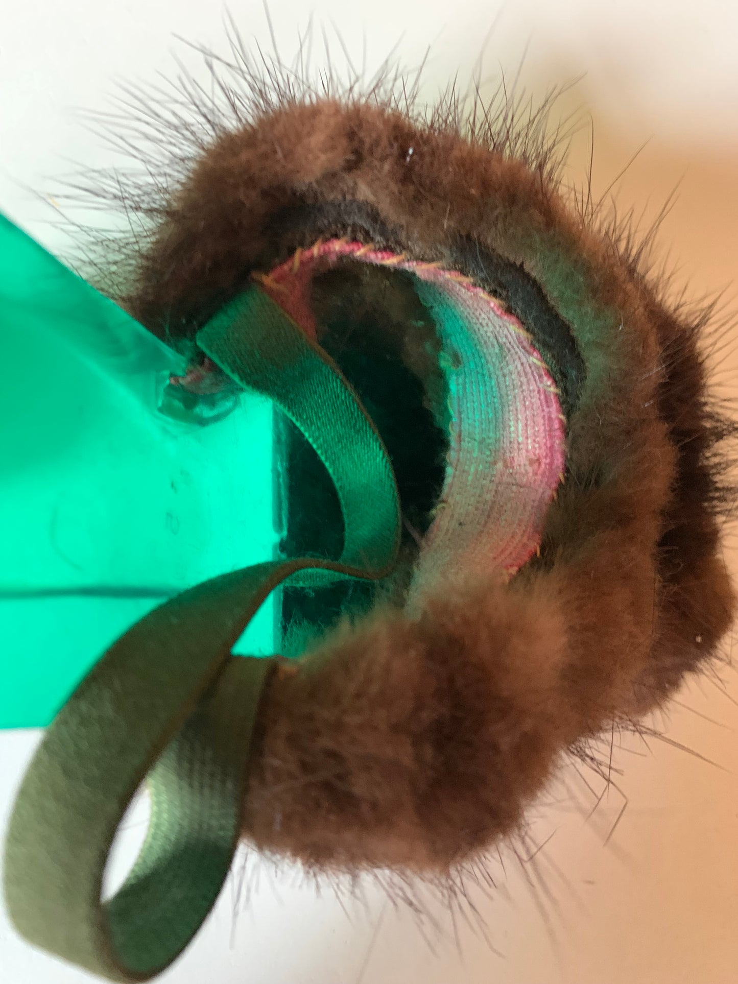 Iconic Green Lucite and Mink High Heel Shoes circa 1950s 6.5