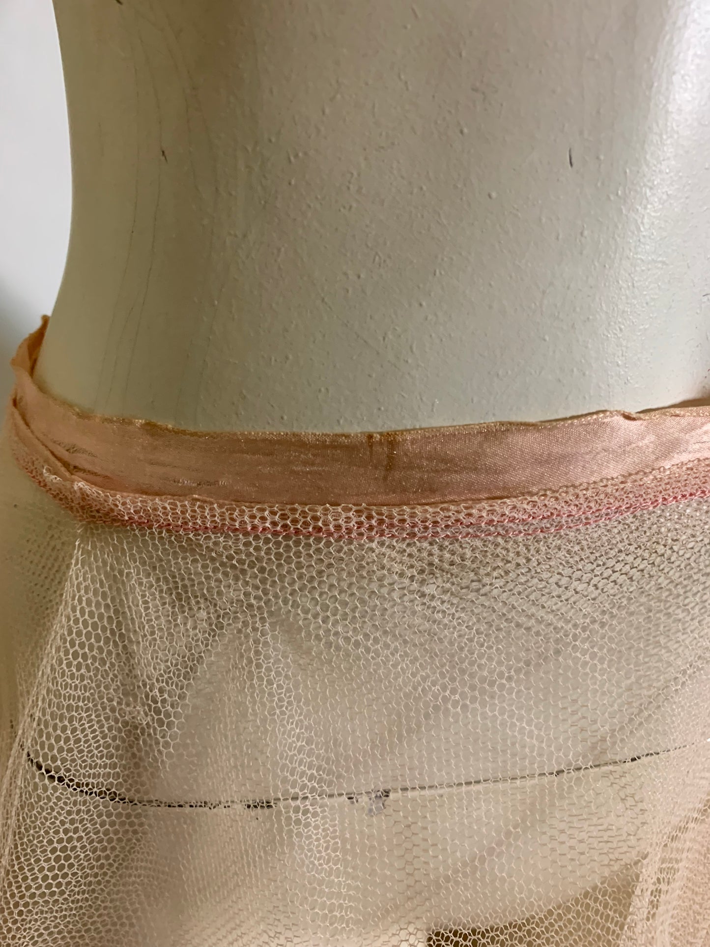 Ballerina Pink Tulle Crinoline Red Ribbon circa 1960s