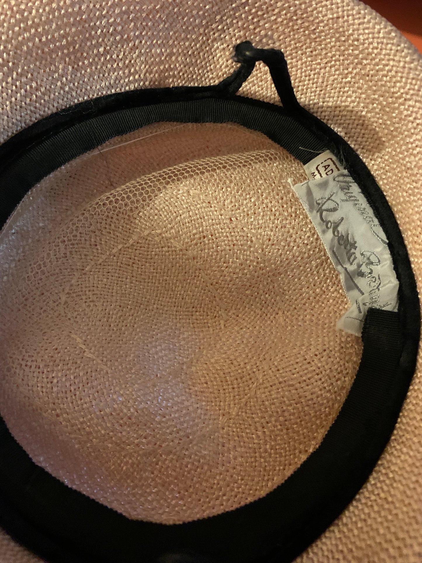 Jaunty Daisy Topped Sisal Hat with Netting circa 1940s