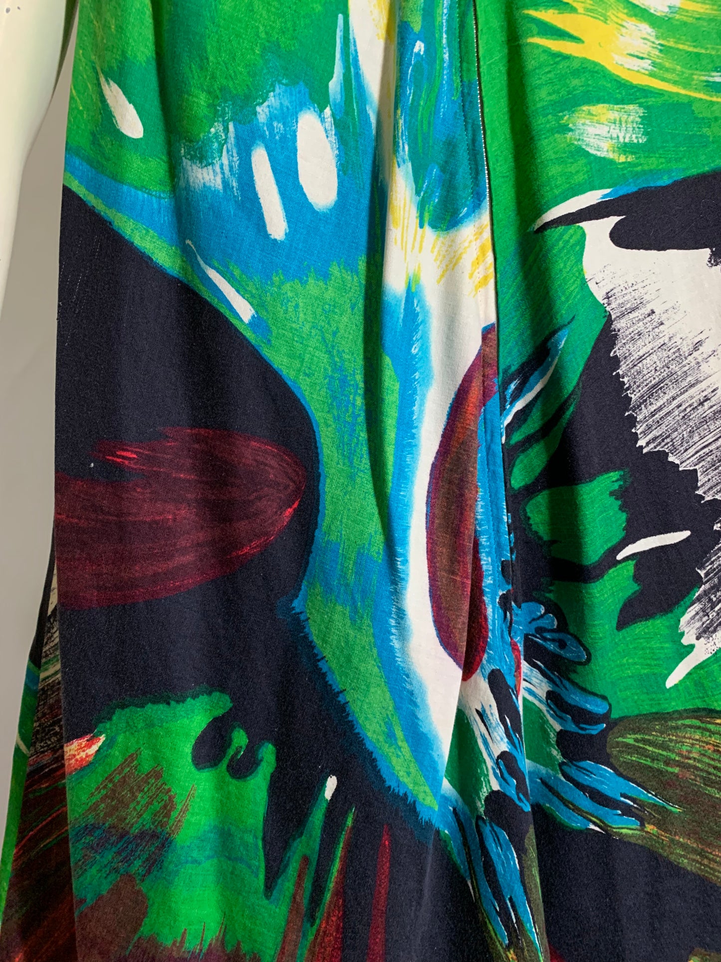 Dramatic Abstract Art Print A-Line Dress circa 1960s
