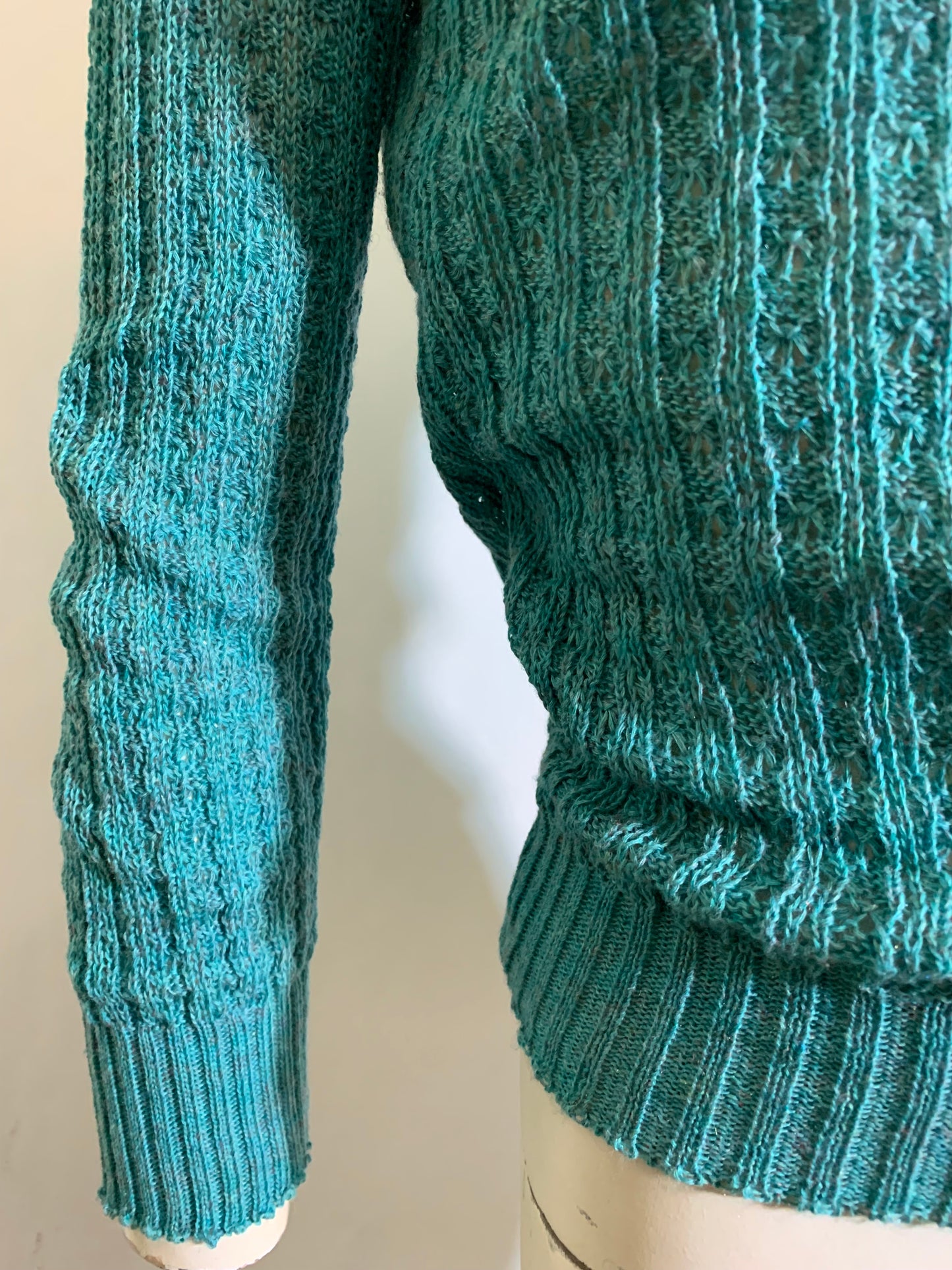 Teal Blue Long Sleeved Sweater circa 1970s