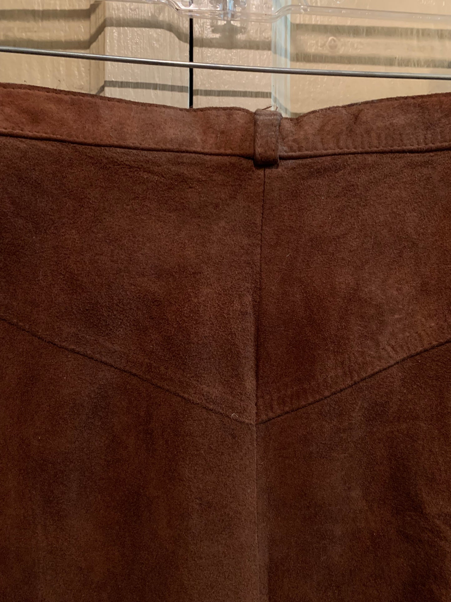 Chocolate Brown Suede High Waist Pants circa 1980s