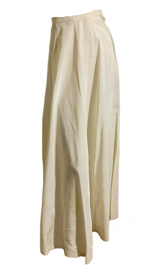 Winter White Acetate Taffeta Full Length Half Slip circa 1940s
