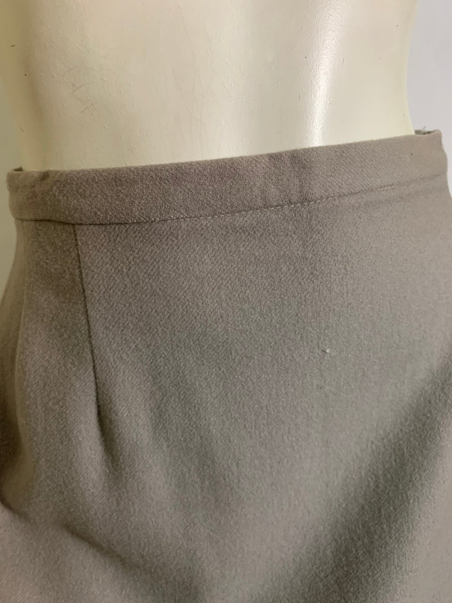 Warm Grey Wool Pencil Skirt circa 1960s