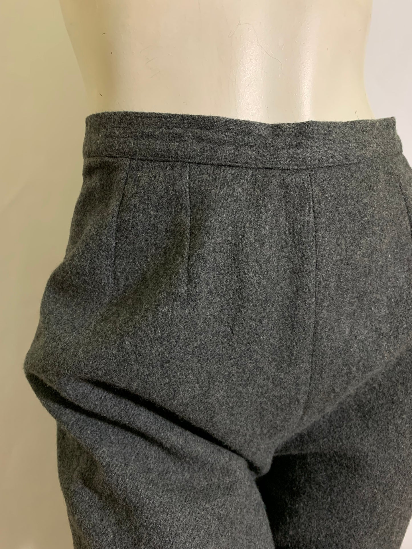 Charcoal Grey Wool Capri Pants circa 1960s