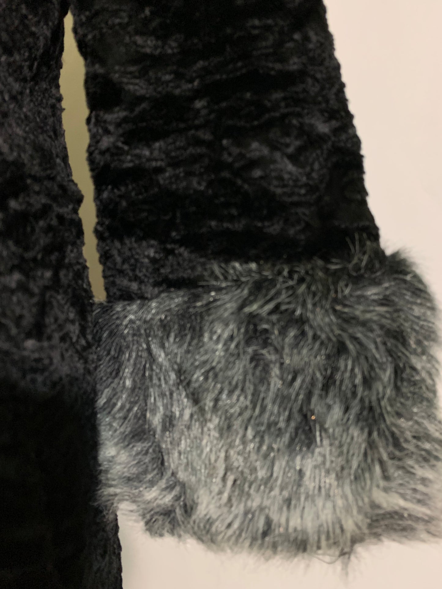 Faux Persian Lamb and Chinchilla "Fur" Coat with Frog Closure circa 1960s