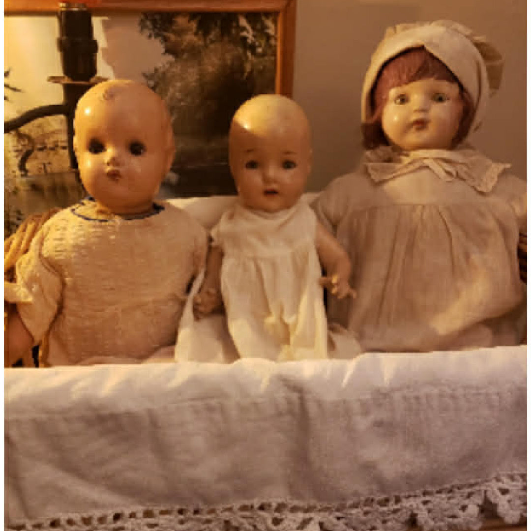 3 Composite  Antique Doll Friends