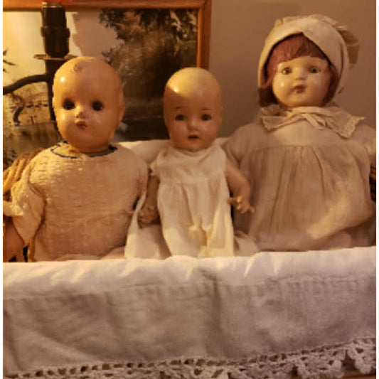 3 Composite  Antique Doll Friends